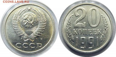 20 коп 1991 Ф-176 до 19.05.2018 в 22-00мск - 20к1991ш3.3
