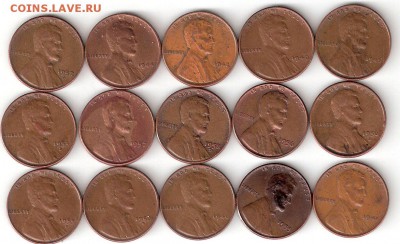 1 цент США -15шт. старые, РАСПРОДАЖА ФИКС - 15cent USA old P