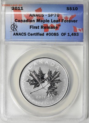 Канада.2011.$10.Кленовый лист.15,5г SP70ANACS до19.05в22:00 - 447346-1