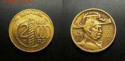 МОНЕТЫ МИРА 555 - Бразилия – 2000 рейс (1938) «Герцог Кашиас – маршал Бразилии» алюм.-бронза №6