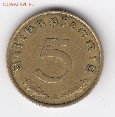 Германия, 5 монет 1938-1939 до 16.05.18, 22:30 - #И-986