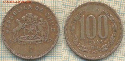 Чили 100 песо 1991 г., до 21.05.0018 г. 22.00 по Москве - Чили 100 песо 1991  962
