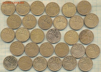 ЮАР 20 центов погодовка 1993-2012 гг., фикс-цена - юар 20 с фикс а