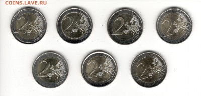 Юбилейные 2 евровые монетки 2009, 2011, 2014 по фиксу 190 - 2 евровые Б