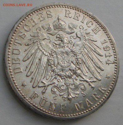 5 марок 1914 Ангальт - реверс2.JPG
