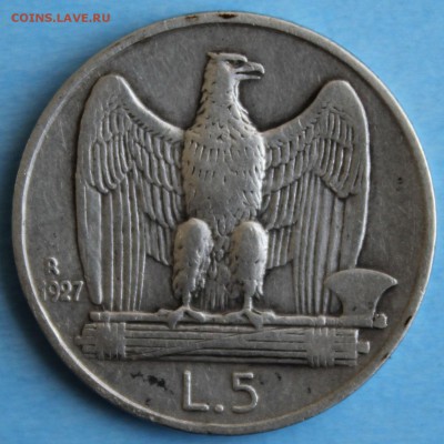 С РУБ.ФАШИСТСКАЯ ИТАЛИЯ 5 лир 1927г.  до 23.05 в 22-00 - IMG_2540.JPG