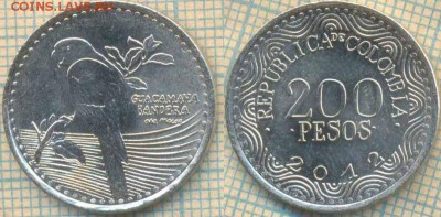 Колумбия 200 песо 2012 г. , до 23.05.2018 г. 22.00 по Москве - Колумбия 200 песо 2012  92