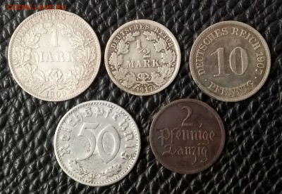 Лот монет Германии 1-ая половина 20 века. 5 штук. 23.05.18 - _20180518_182335.JPG