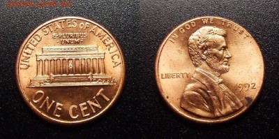 МОНЕТЫ МИРА 555 - США – 1 цент (1992)