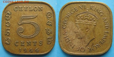 Брит Цейлон 5 центов 1944 до 23-05-18 в 22:00 - Брит Цейлон 5 центов 1944    1484-1