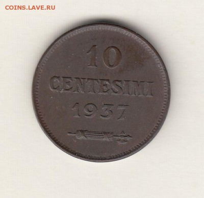 Сан-Марино, 10 чентезимо 1937 до 22.05.18, 22:30 - #И-1013