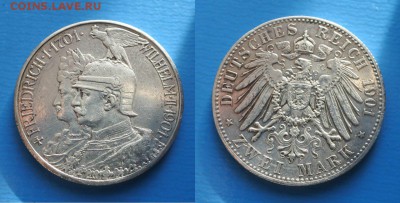 С 1р Пруссия 2 марки 1901г Династия до 24.05. 22-00 мск - 9pVwAS_bu0I