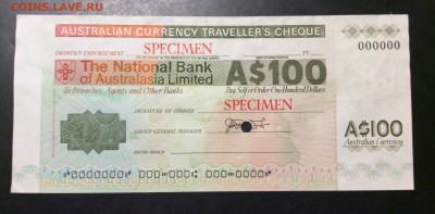 Образец банковского чека 100 австралийских долларов - 63B6881E-A275-415E-8F02-E337A2AF12F8