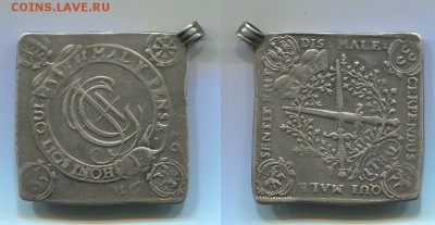Саксония, квадратный талер 1693, с подвесом, на оценку - sax-1t-1693