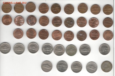 Ходячка США по списку. ФИКС цены. - 1, 5, 10 центов США, Б