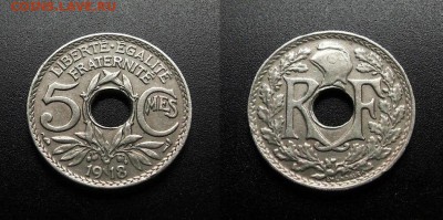 МОНЕТЫ МИРА 555 - Франция – 5 сантимов (1918) медь-ник. (d-19мм) №1-3