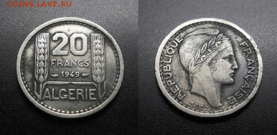 МОНЕТЫ МИРА 555 - Франц. Алжир – 20 франков (1949) №2
