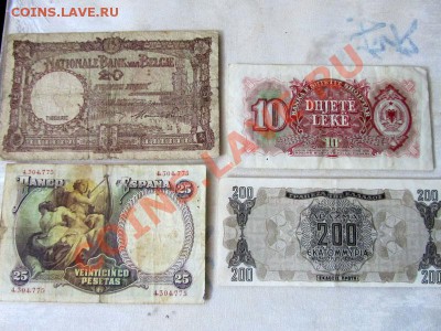 4 банкноты Бельгия, Испания, Греция, Албания до 28.04 22-00 - 4-2