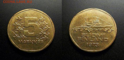 МОНЕТЫ МИРА 555 - Финляндия – 5 марок (1973) «Ледокол» (тип №1) №3