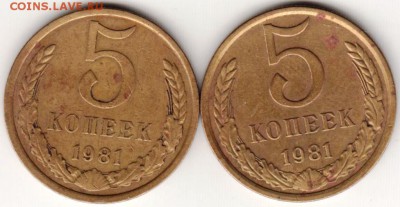 5 копеек 1981 г. 2-е разновидности до 29.05.18 г. в 23.00 - 011