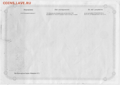 Ветеринарная справка до 29.05.18 г. в 23.00 - 002