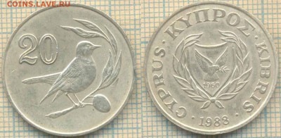 Кипр 20 центов 1988 г., до 30.05.2018 г. 22.00 по Москве - Кипр 20 центов 1988  1061