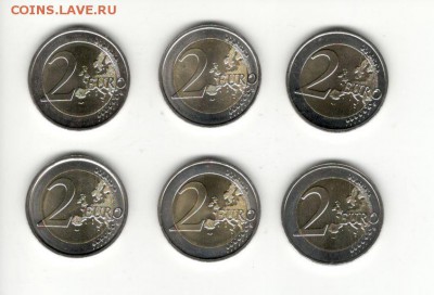 2 евровые монеты 2011, 2014. По фиксу 185 рублей - 2 евро разные А
