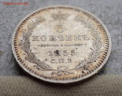 5 копеек 1855 г. СПБ-НI. Штемпельный блеск. - 2 (2)