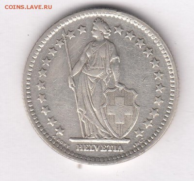 Швейцария, 2 франка 1948 до 29.05.18, 22:30 - #И-1085-r