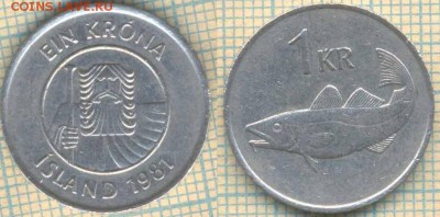 Исландия 1 крона 1981 г.,до 31.05.2018 г. 22.00 по Москве - Исландия 1 крона 1981  1094