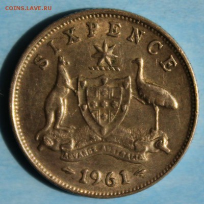 С РУБ. АВСТРАЛИЯ 6 пенсов 1961г. ЕЛИЗАВЕТА-II до 1.06 в 22 - IMG_2679.JPG