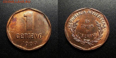 МОНЕТЫ МИРА 555 - Аргентина – 1 сентаво (1999)