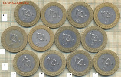 Иран 250 риалов , фикс 15 руб. 1 монета на выбор - Иран 250 риалов