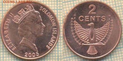 Соломоновы острова 2 цента 2005 г., до 01.06.2018 г. 22.00 п - Соломоновы о ва 2 цента 2005