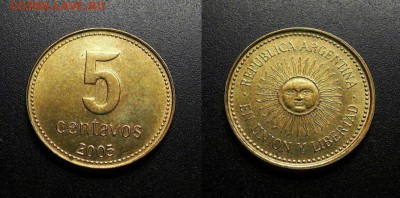МОНЕТЫ МИРА 555 - Аргентина - 5 сентаво (2005)