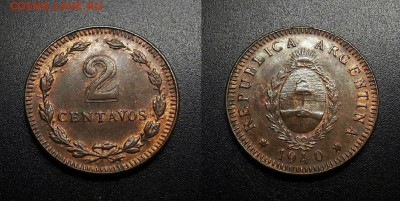 МОНЕТЫ МИРА 555 - Аргентина – 2 сентаво (1940)