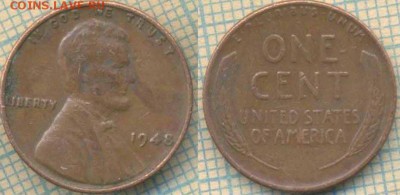 США 1 цент 1948 г., до 03.06.2018 г. 22.00 по Москве - США 1 цент 1948  1121