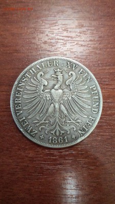 2 талера 1861 г Франкфурт Определение подлинности и цены - 2 талера 1961 Франкфурт 2