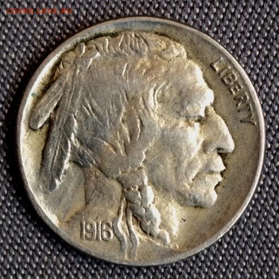 5 центов 1916 США, разновидновидность, без монограммы "no F" - image
