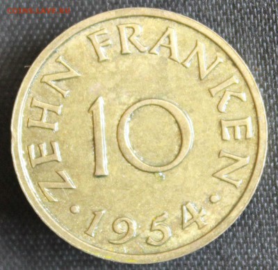 С РУБ. СААРЛАНД 10 франкен 1954г. НЕ ЧАСТАЯ до 7.06 в 22-00 - IMG_2928.JPG