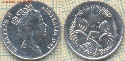 Австралия 5 центов 1995 г., до 07.06.2018 г. 22.00 по Москве - Австралия 5пенсов 1995  40
