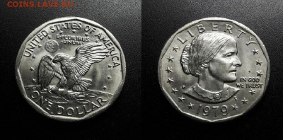 МОНЕТЫ МИРА 555 - США – 1 доллар (1979) «Сьюзен Б. Энтони» (aUNC) №2