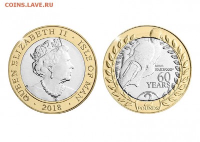 Биметаллические монеты Мира_новинки - Остров Мэн_2 фунта_2018_Майк Хейдвуд_1 монета_Форум