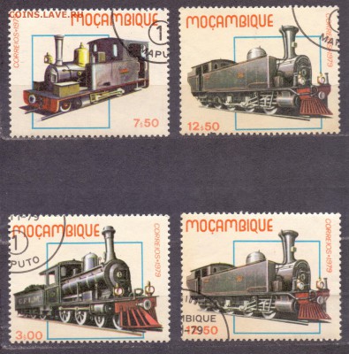 Мозамбик, паровозы, 1979г, гашеные до 06.06.18 22:00 МСК - мозамбик паровозы
