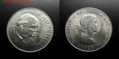 МОНЕТЫ МИРА 555 - Великобритания – 1 крона (1965) «Уинстон Черчилль»
