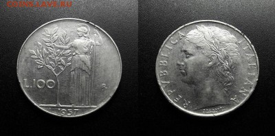 МОНЕТЫ МИРА 555 - Италия – 100 лир (1957)