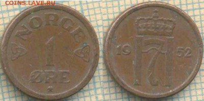 Норвегия 1 эре 1952 г. , до 14.06.2018 г. 22.00 по Москве - Норвегия 1 эре 1952  1238