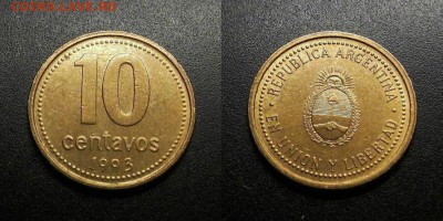 МОНЕТЫ МИРА 555 - Аргентина – 10 сентаво (1993)