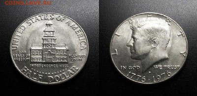 МОНЕТЫ МИРА 555 - США – 0,5 доллара (1976 D) «200-летие Независимости»
