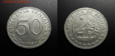 МОНЕТЫ МИРА 555 - Боливия – 50 сентаво (1965)